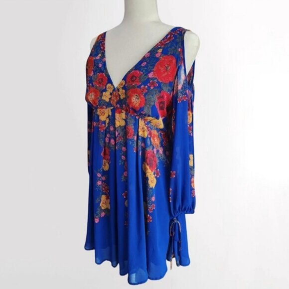 Vintage Free People 'Penny Lover' Boho Cold Shoulder Cutout Dress - Picture 3 of 16